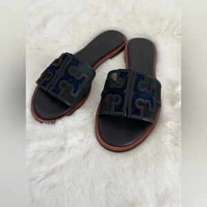 Navy Blue Tory Burch Ines Slide